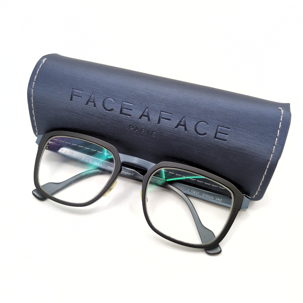 Face a Face Paris Scott 3 TM01 Eyeglasses‎ Mens 51-20-142 Black Blue Titanium